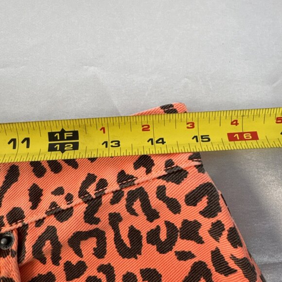 Carmar Orange & Black Leopard Print Denim High-Waisted Cutoff Shorts Size 28 - Picture 12 of 12